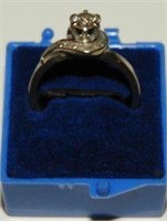 Marked 14kt white gold ladies ring with solitaire