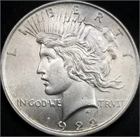 1922 US Peace Silver Dollar BU Gem