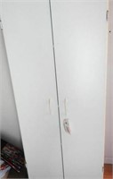 White two door storage cabinet (60” x 24” x 12")