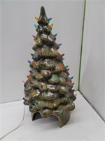 Vintage green ceramic Christmas tree