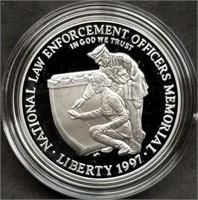 1997 Law Enforcement Proof Silver Dollar w/Box