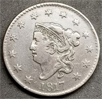 1817 Coronet Head Large Cent, Better Grade