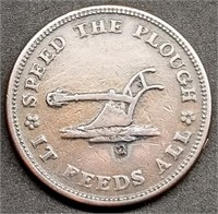 1835 Hard Times Token: Speed the Plough NY