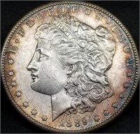1889-S US Morgan Silver Dollar BU Gem, Toned