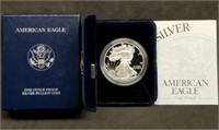 2002 US 1oz Proof Silver Eagle w/Box & Papers