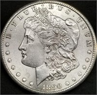 1890-S US Morgan Silver Dollar BU Gem