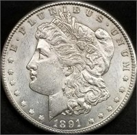 1891-CC US Morgan Silver Dollar BU Gem