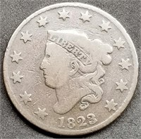 1823/2 Coronet Head Large Cent, Key Date