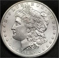 1891-S US Morgan Silver Dollar BU Gem