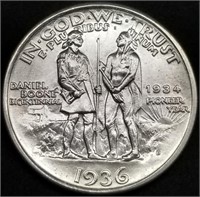 1936-D Daniel Boone Silver Comm. Half Dollar BU