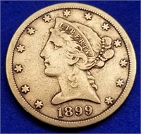 1899-S US $5 Gold Liberty Half Eagle