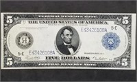 1914 US $5 Federal Reserve Note - Richmond VF/XF