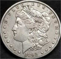 1892-P US Morgan Silver Dollar AU+ from Set