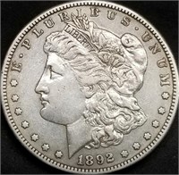 1892-S US Morgan Silver Dollar AU+, Key Date