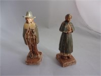 VINTAGE JOHN ALDEN & PRISCILLA MAYFLOWER FIGURES