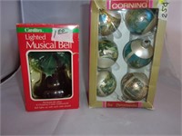 CHRISTMAS MOUSE BELL & PLATE & VINTAGE ORNAMENTS