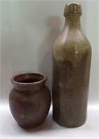 Stoneware Bottle & Vase