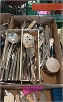 2 box lots of kitchen utensils