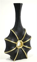 ABSTRACT BLACK AND GOLD VASE