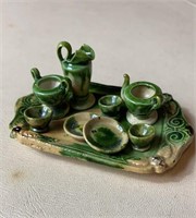 Miniature Pottery Tea Set marked Mexico