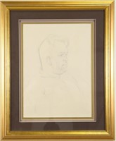 UNSIGNED MALE PORTRAIT SKETCH GRAPHITE ON PAPER