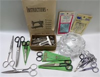 Glass Turtle, Scissors, Sewing Attachments