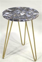 CONTEMPORARY MARBLE TOP END TABLE