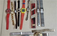 Watch & Watch Band Lot  - needs batteries