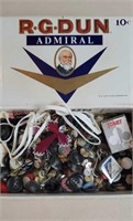 Cigar Box of Buttons & More