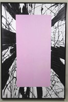 ABSTRACT PINK RECTANGLE PAINTING
