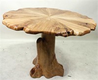 RUSTIC TREE TOP PEDESTAL TABLE
