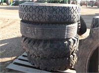 (4) 11.00 x 20  Truck Tires & Rims #