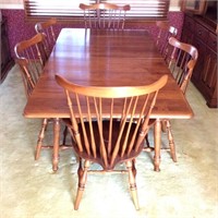 Heywood Wakefield Cherry Table, 6 Chairs