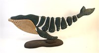 WOODEN WHALE FIGURE