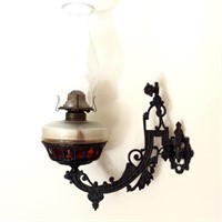 Victorian Oil Lamp with Bracket