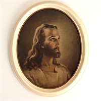 Oval Framed Print Depicting Jesus