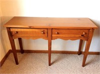 Broyhill Knotty Pine Two Drawer Library Table