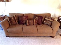 Kroehler Brown Sofa and Pillows