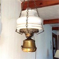 Brass Hanging Fixture with Shade
