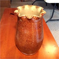 (2) Pieces Stoneware Spitoon, Vase