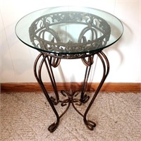 Bent Wire Base, Glass Top Plant Stand
