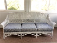 Vintage 80" Wicker Sofa