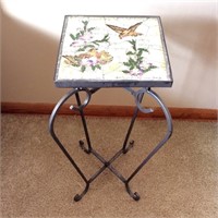Bent Wire Base Ceramic Top Plant Stand