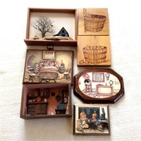 Lot of Decoupage Pictures and Diorama Frames