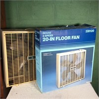 (2) Box Fans, Sears 20" Floor Fans