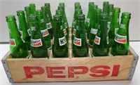 Pepsi Soda Wood Crate w/ 24 Mountain Dew Bottles
