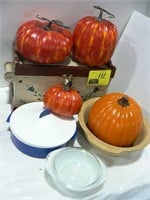 WOODEN TOLE-PAINTED BOX, PUMPKIN DÉCOR, PAMPERED