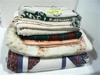 STACK BEDDING AND THROWS, TABLE CLOTHS