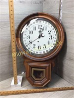 ANTIQUE WOOD WALL CLOCK NO KEY