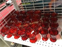24 PIECES OF RUBY RED STEMWARE